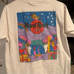 Peter Max ‘Traveling’ hard Rock Cafe signature series Tee. VTG 1990’s. See pics
